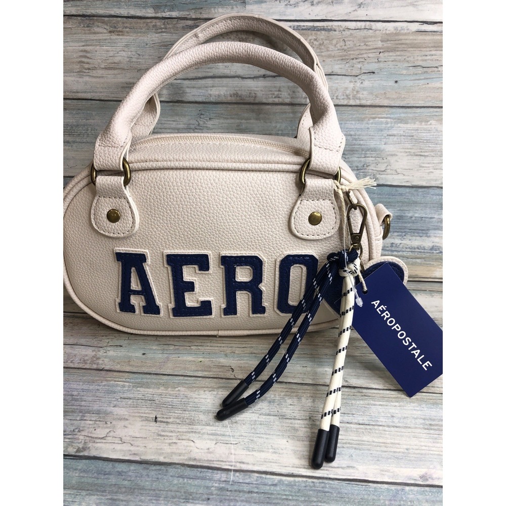 Aero Cream Blue Crossbody  satchel NWT Aeropostale Bag‎ Purse